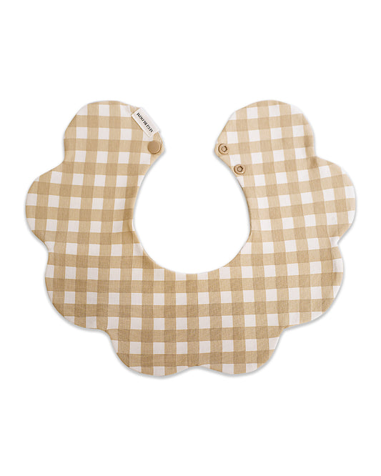3- Layer Dribble Bib 3 - Brown Gingham