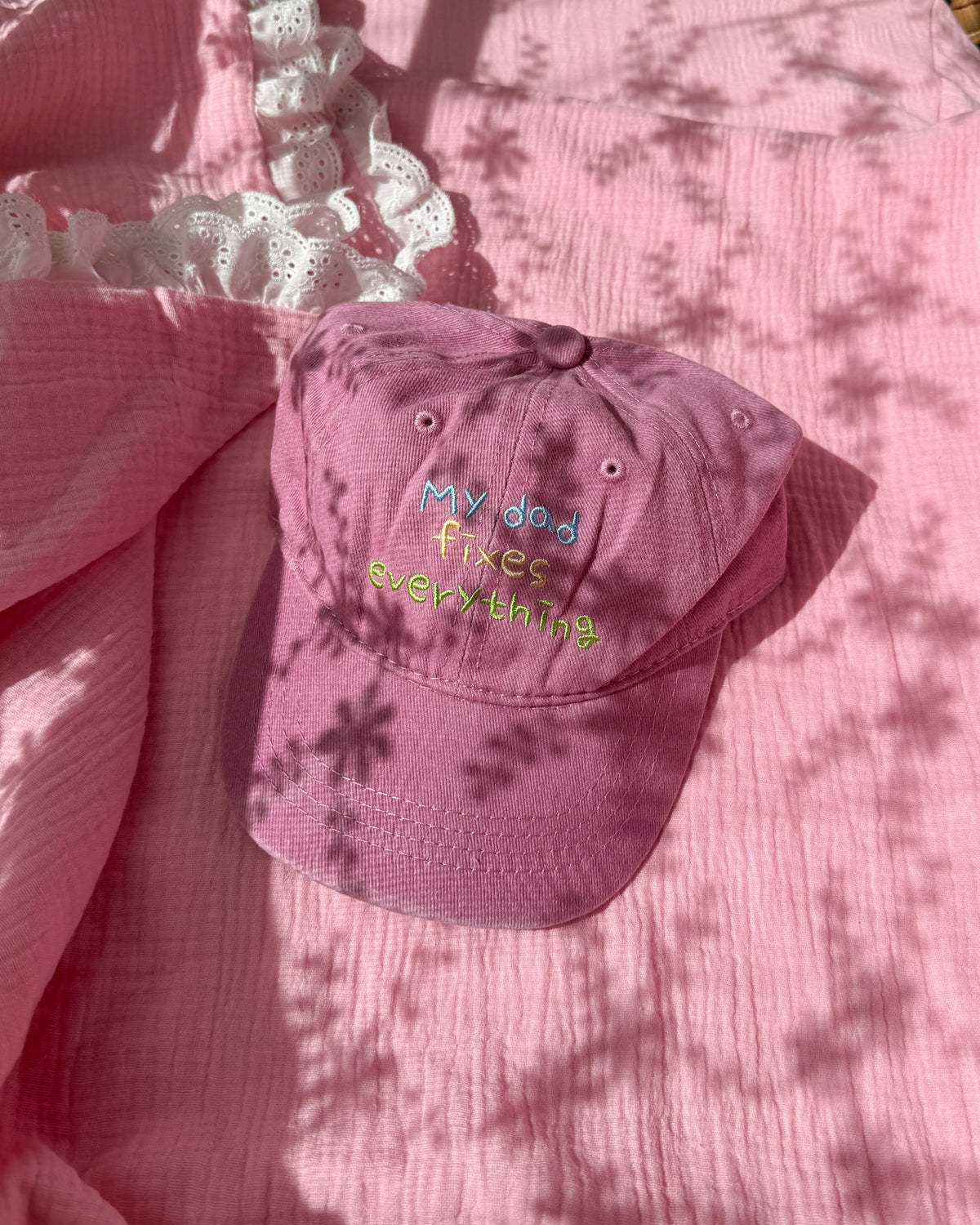 Kids Cap - My Dad Fixes Everything (Pink)
