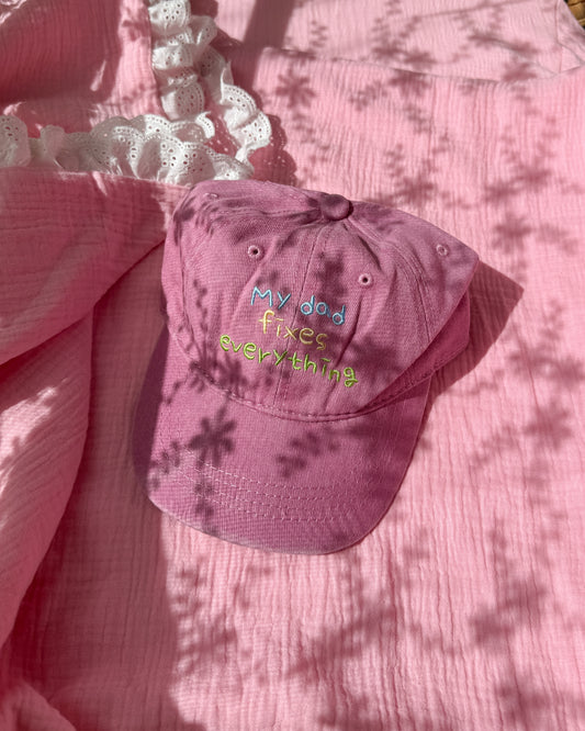 Kids Cap - My Dad Fixes Everything (Pink)