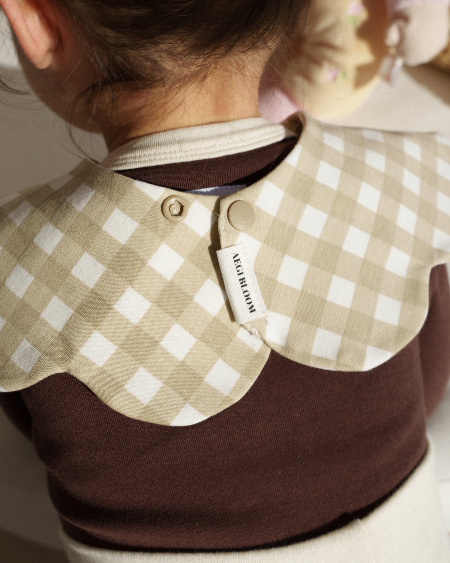 3- Layer Dribble Bib 3 - Brown Gingham