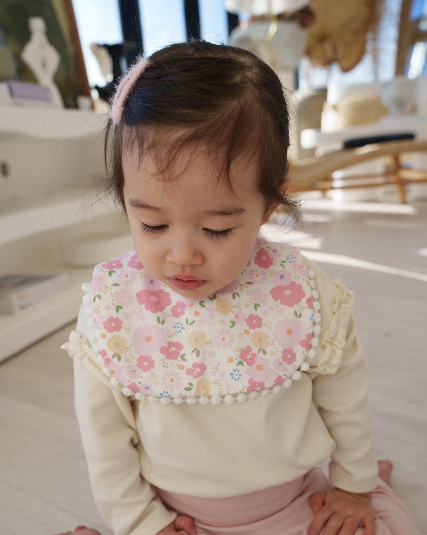 3-Layer Lace Bib - Flower Garden