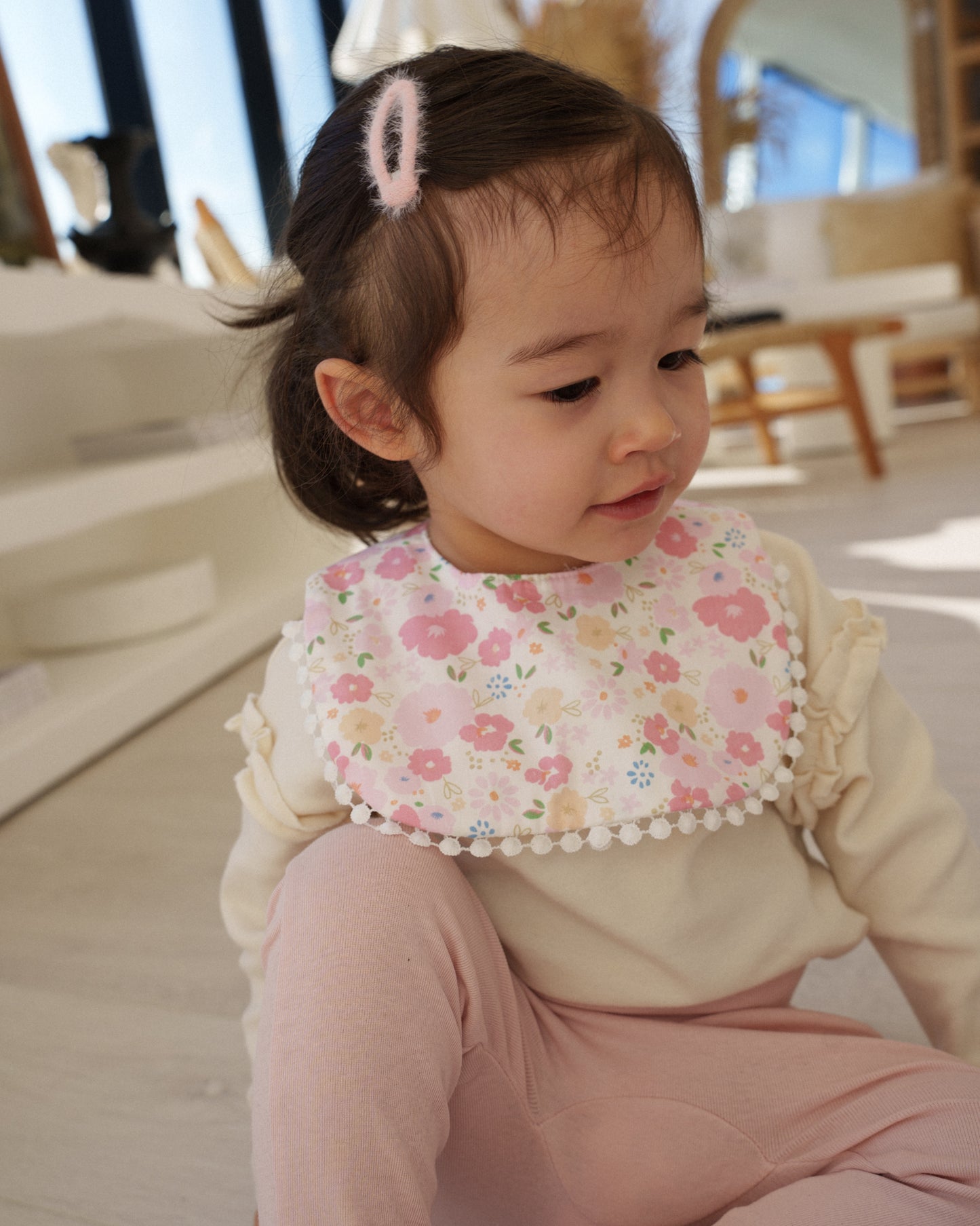 3-Layer Lace Bib - Flower Garden