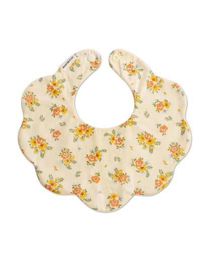 5-Layer Dribble Bib - Orange/Yellow Florals