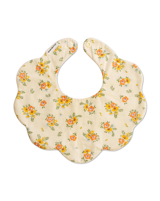 5-Layer Dribble Bib - Orange/Yellow Florals