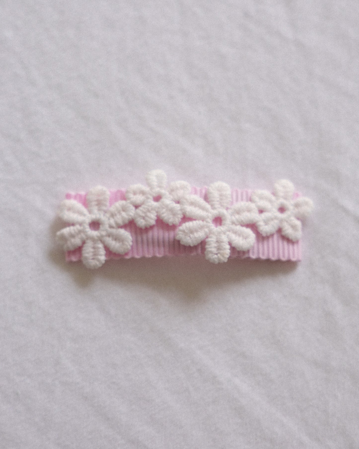 Floral Lace Clip 2pc Set - Soft Pink