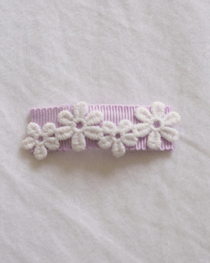 Floral Lace Clip 2pc Set - Lilac