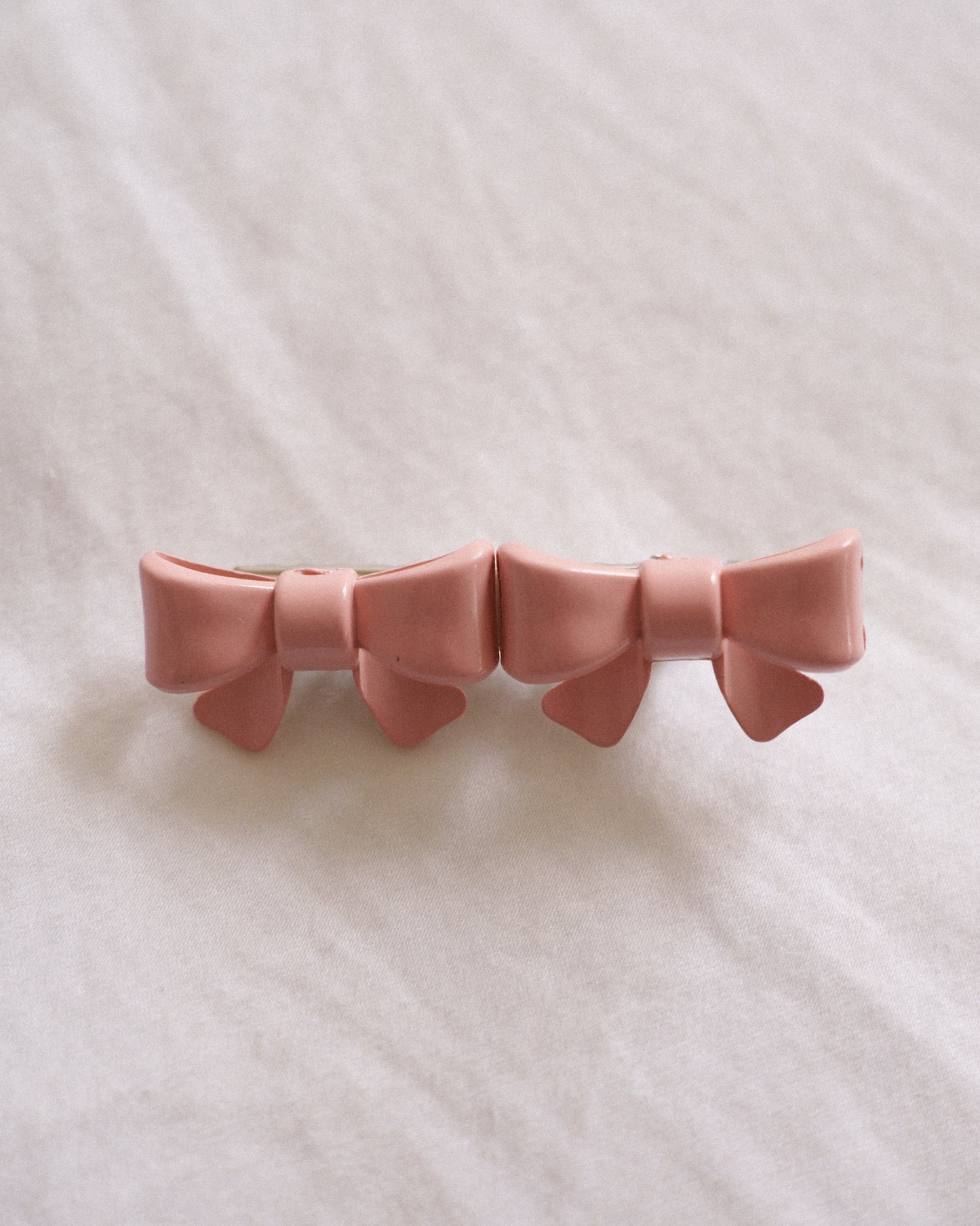 Vintage Lace Bow 4pc Clip Set - Pink