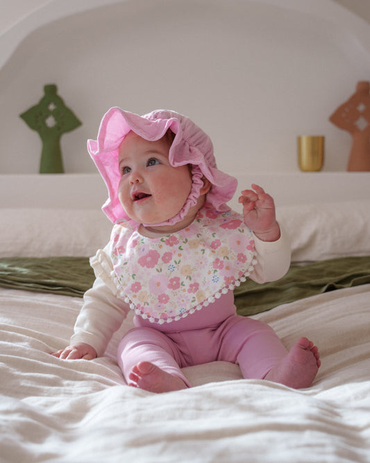 3-Layer Lace Bib - Flower Garden