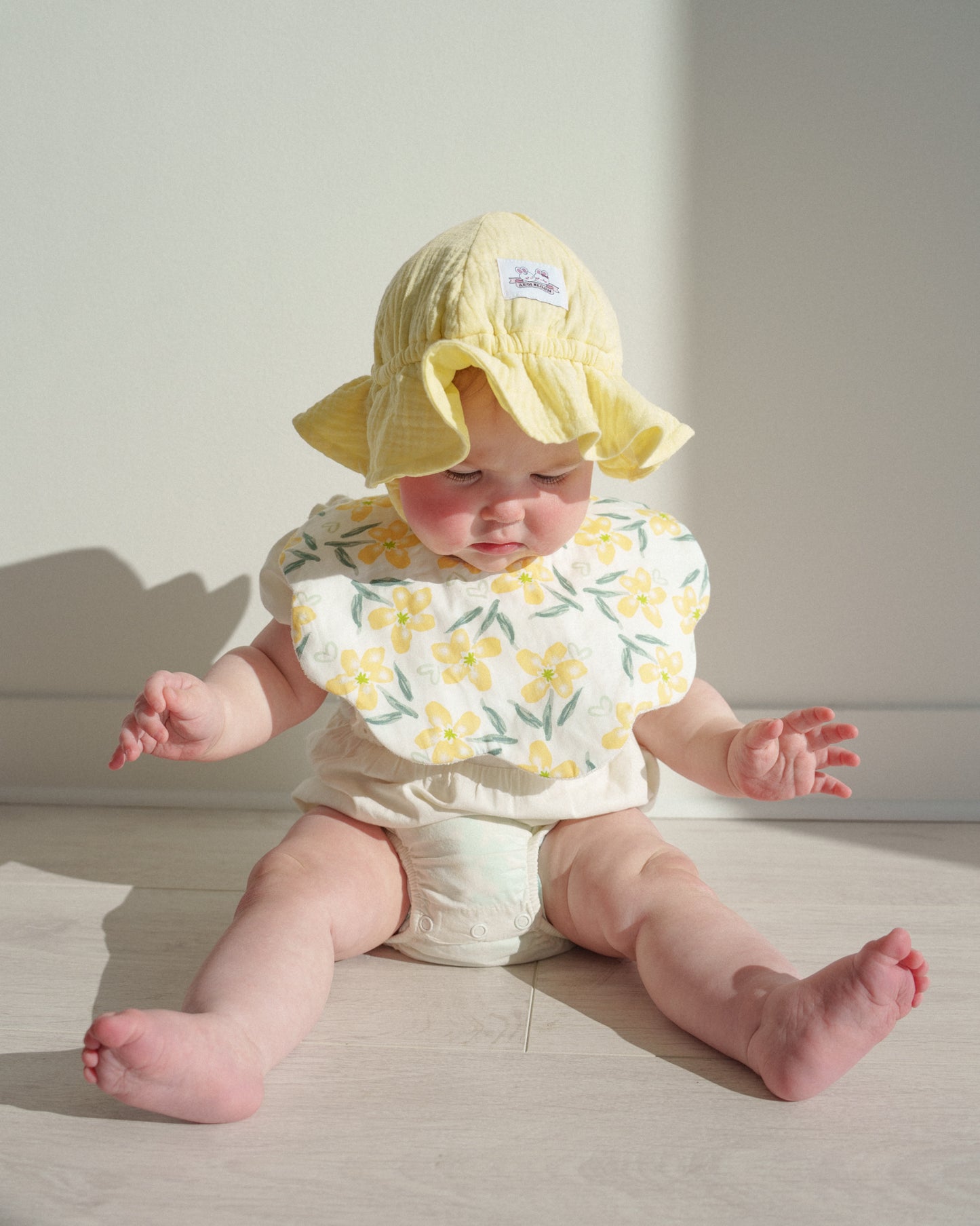 5-Layer Dribble Bib - Yellow Florals