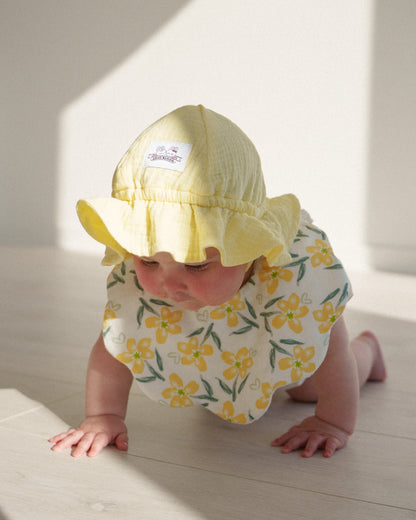 5-Layer Dribble Bib - Yellow Florals