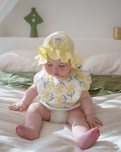 5-Layer Dribble Bib - Yellow Florals