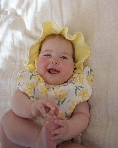 5-Layer Dribble Bib - Yellow Florals