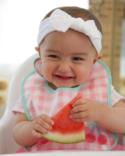 Food Catcher Bib - Cherries
