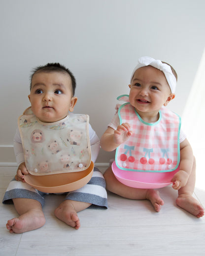 Food Catcher Bib - Cherries