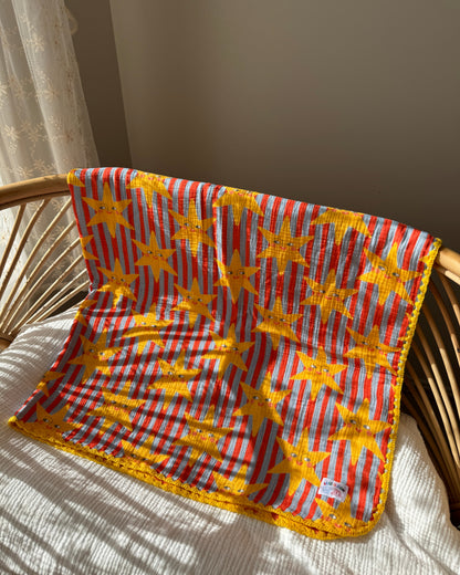Reversible Organic Muslin Blanket - Lucky Stars