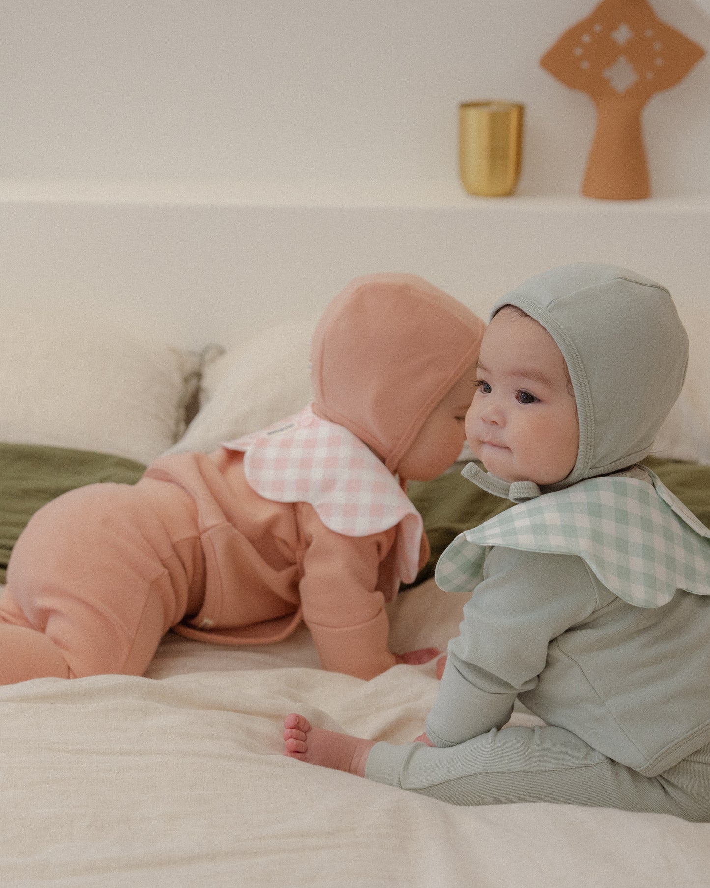 3- Layer Dribble Bib 3 - Green Gingham