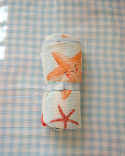 Reversible Organic Muslin Waterproof Changing Mat - Sea Club