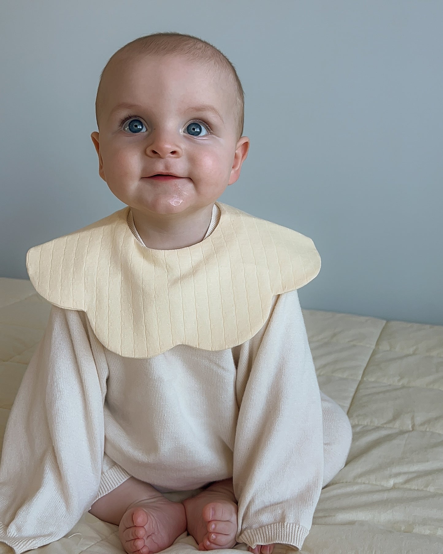 Organic Muslin 5-Layer Dribble Bib - Buttercream