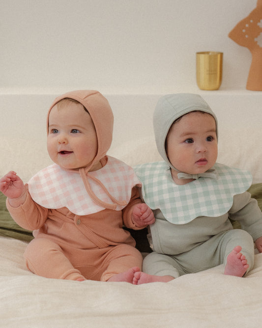 3- Layer Dribble Bib 3 - Pink Gingham