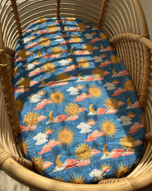 Organic Muslin Fitted Sheet - Golden Hour