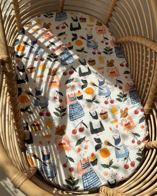 Organic Muslin Fitted Sheet - Mabel's Bakery