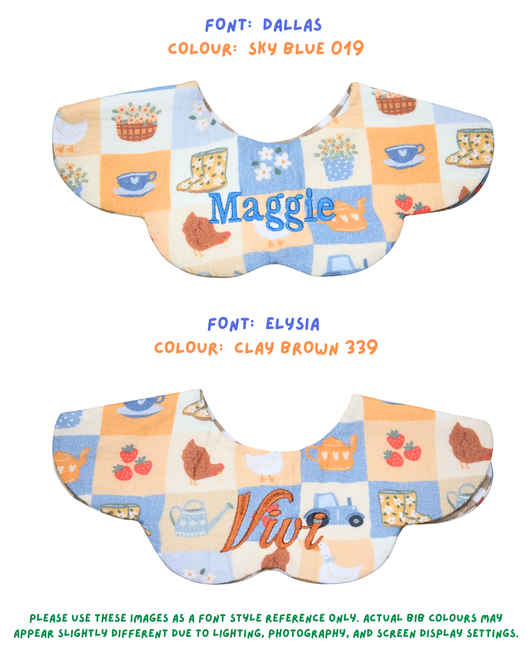 Organic Muslin 7-Layer Dribble Bib - Bloom Barn/Brown Gingham