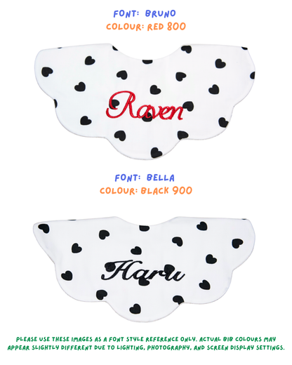 5-Layer Dribble Bib - Black Hearts