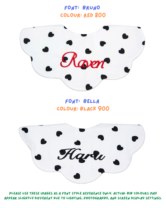 5-Layer Dribble Bib - Black Hearts