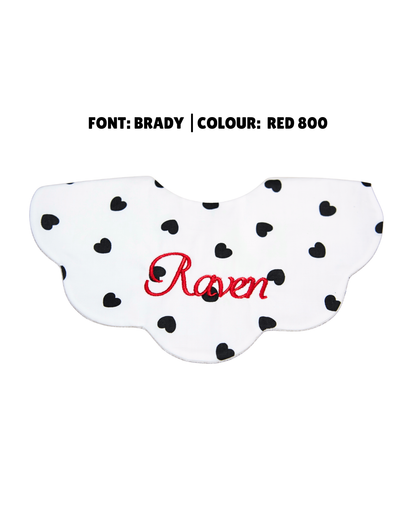 5-Layer Dribble Bib - Black Hearts