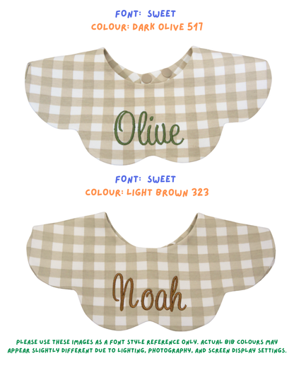 3- Layer Dribble Bib - Brown Gingham