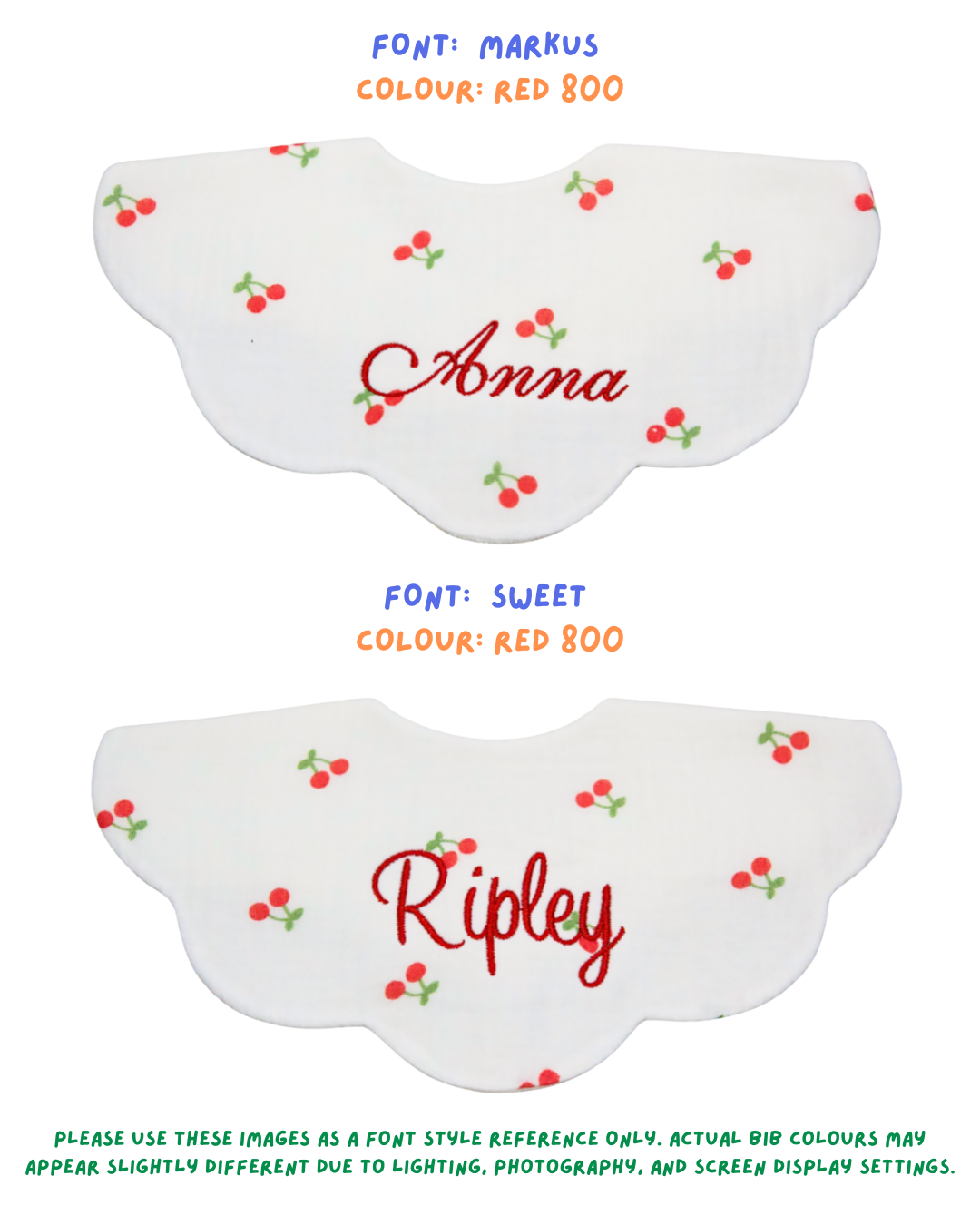 Organic Muslin 5-Layer Dribble Bib - White Cherries