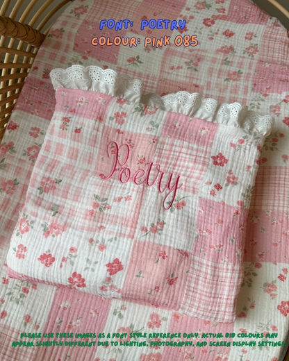 Reversible Organic Muslin Blanket - Blush Garden