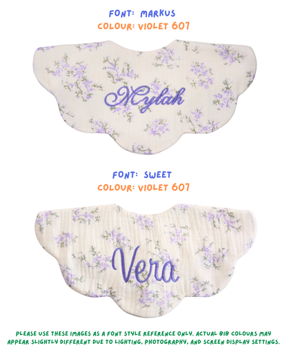 Organic Muslin 5-Layer Dribble Bib - Lavender Field