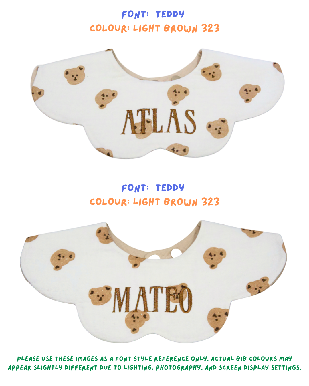 Organic Muslin 7-Layer Dribble Bib - Teddy Bear