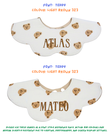 Organic Muslin 7-Layer Dribble Bib - Teddy Bear