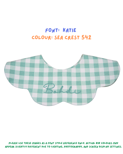 3- Layer Dribble Bib - Green Gingham