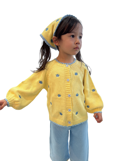 Oversized Knit Cardigan - Blueberry Custard