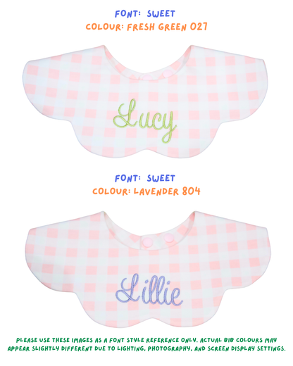 3- Layer Dribble Bib - Pink Gingham