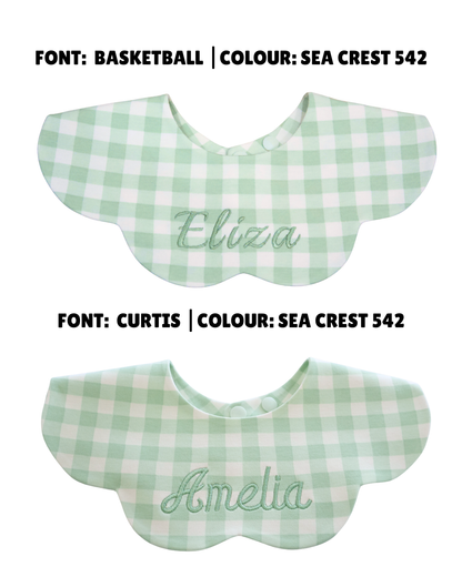 3- Layer Dribble Bib - Green Gingham