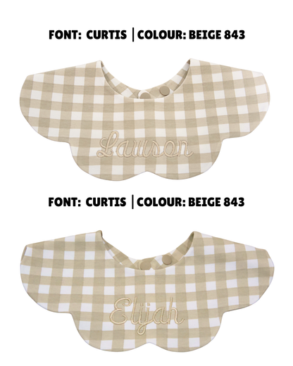 3- Layer Dribble Bib - Brown Gingham