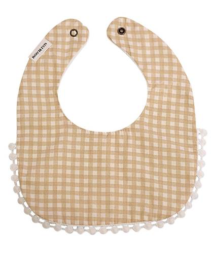 3-Layer Lace Bib - Brown Gingham