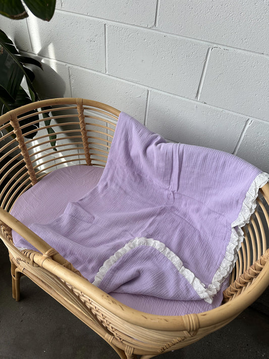 Organic Muslin Blanket - Lilac