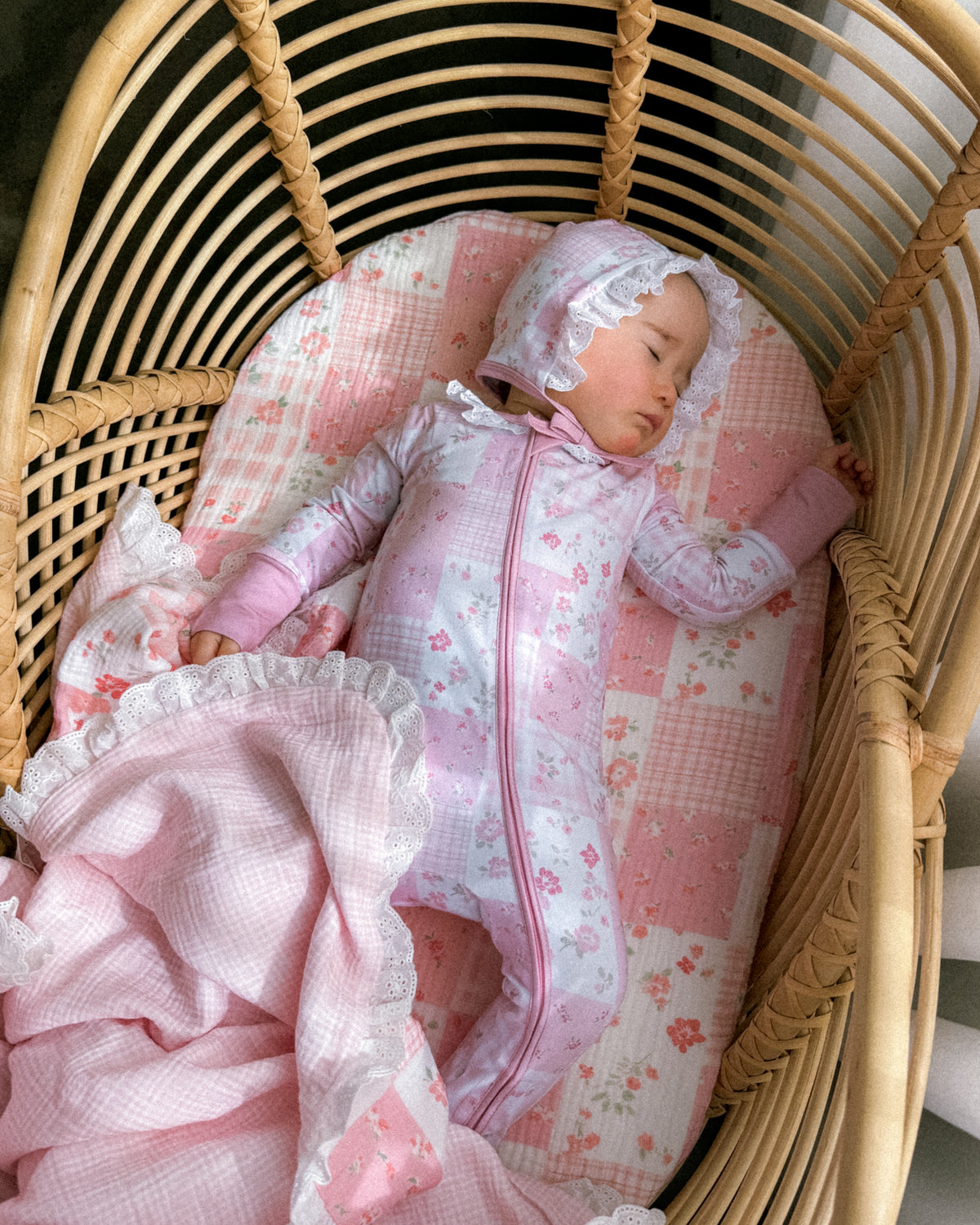 Aegi Frill Zip Growsuit - Blush Garden