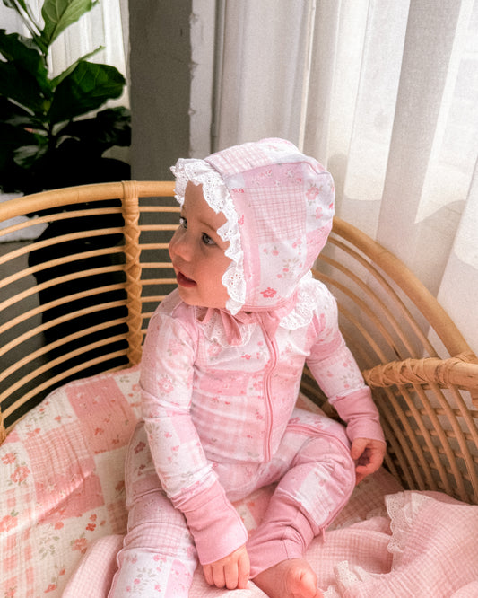 Aegi Frill Zip Growsuit - Blush Garden