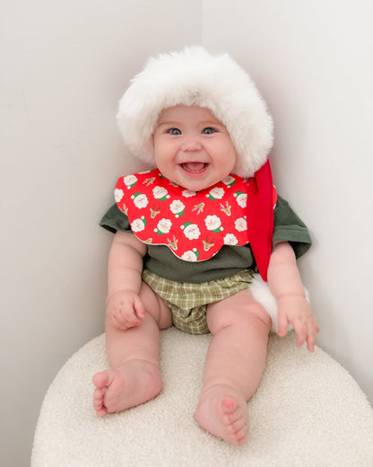 5-Layer Dribble Bib - Merry Red
