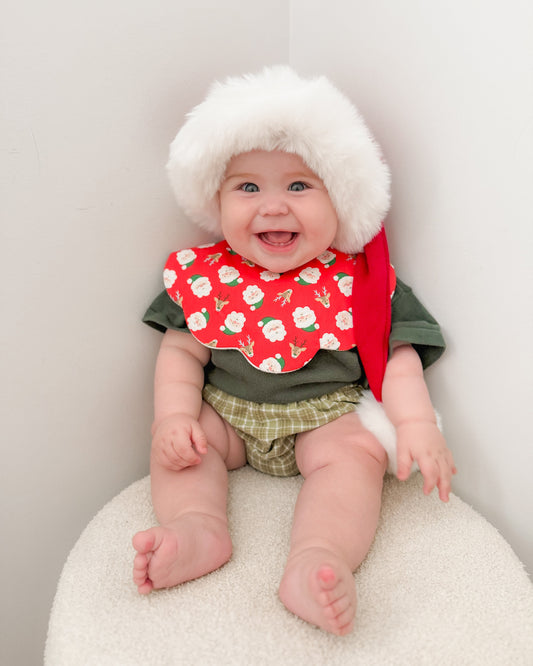 5-Layer Dribble Bib - Merry Red