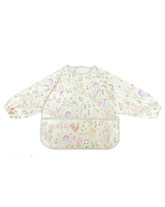 Waterproof Coverall Smock Bib - Flower Bunnies
