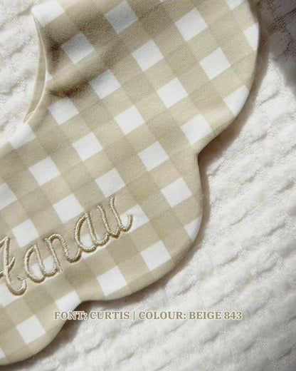3- Layer Dribble Bib - Brown Gingham