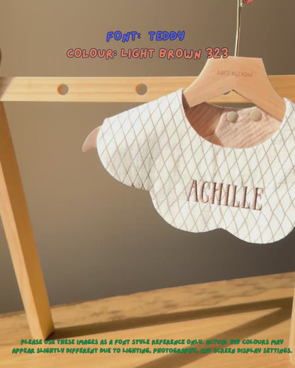 Organic Muslin 7-Layer Dribble Bib - Cozy Grid