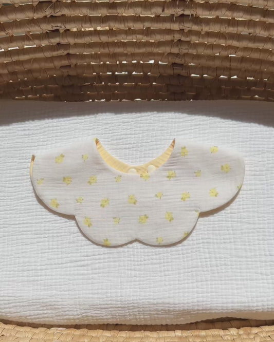 Organic Muslin 7-Layer Dribble Bib - Sunny Blooms